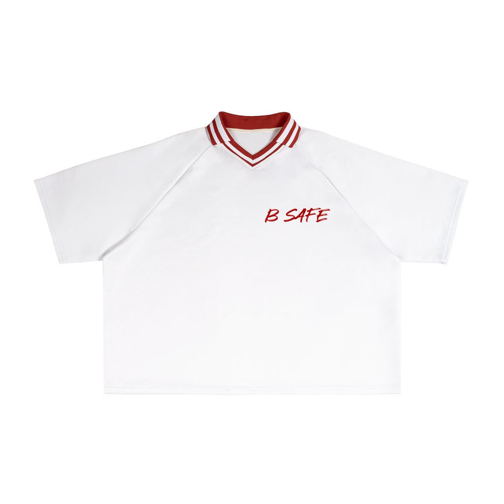 Contrast Lapel Collar Boxy T-Shirt