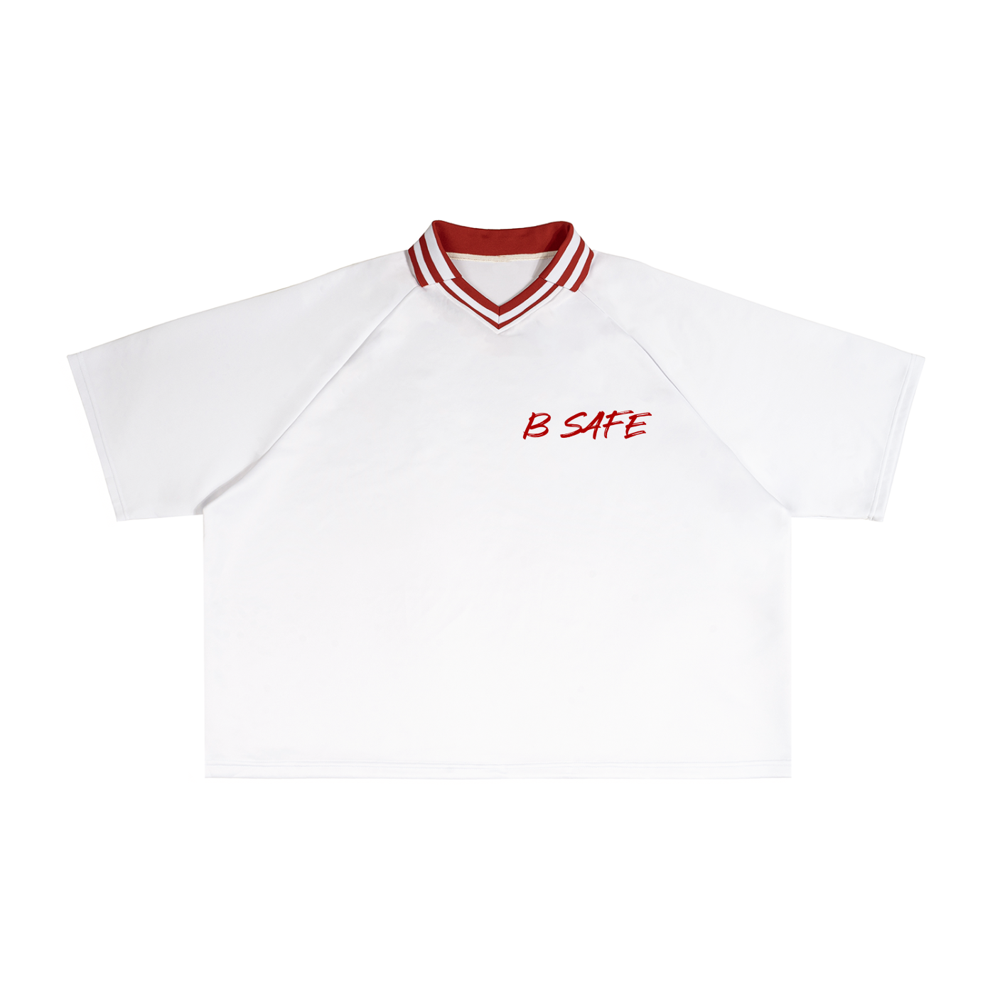 Contrast Lapel Collar Boxy T-Shirt