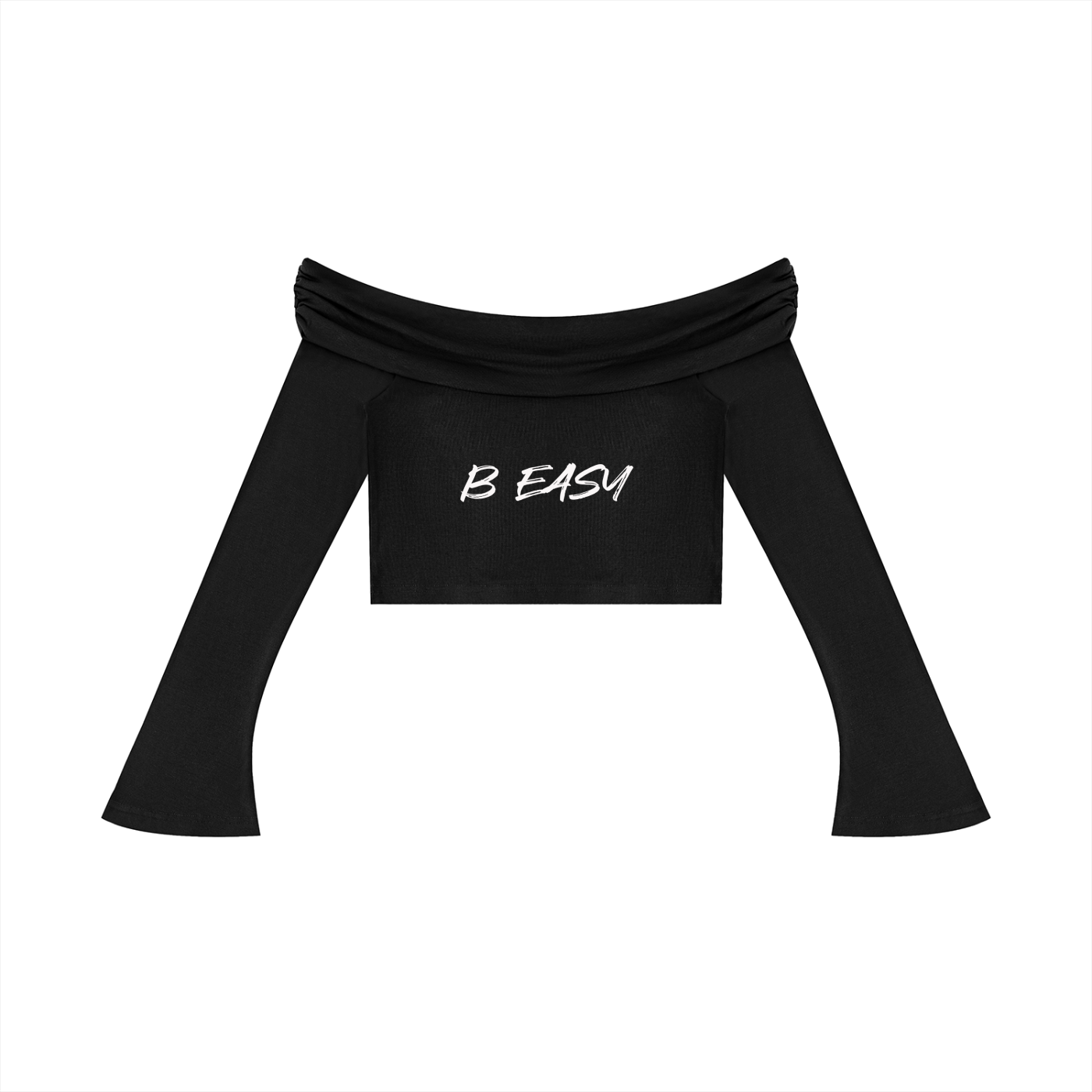Women's Off-the-Shoulder Bell Sleeve Crop T-Shirt
