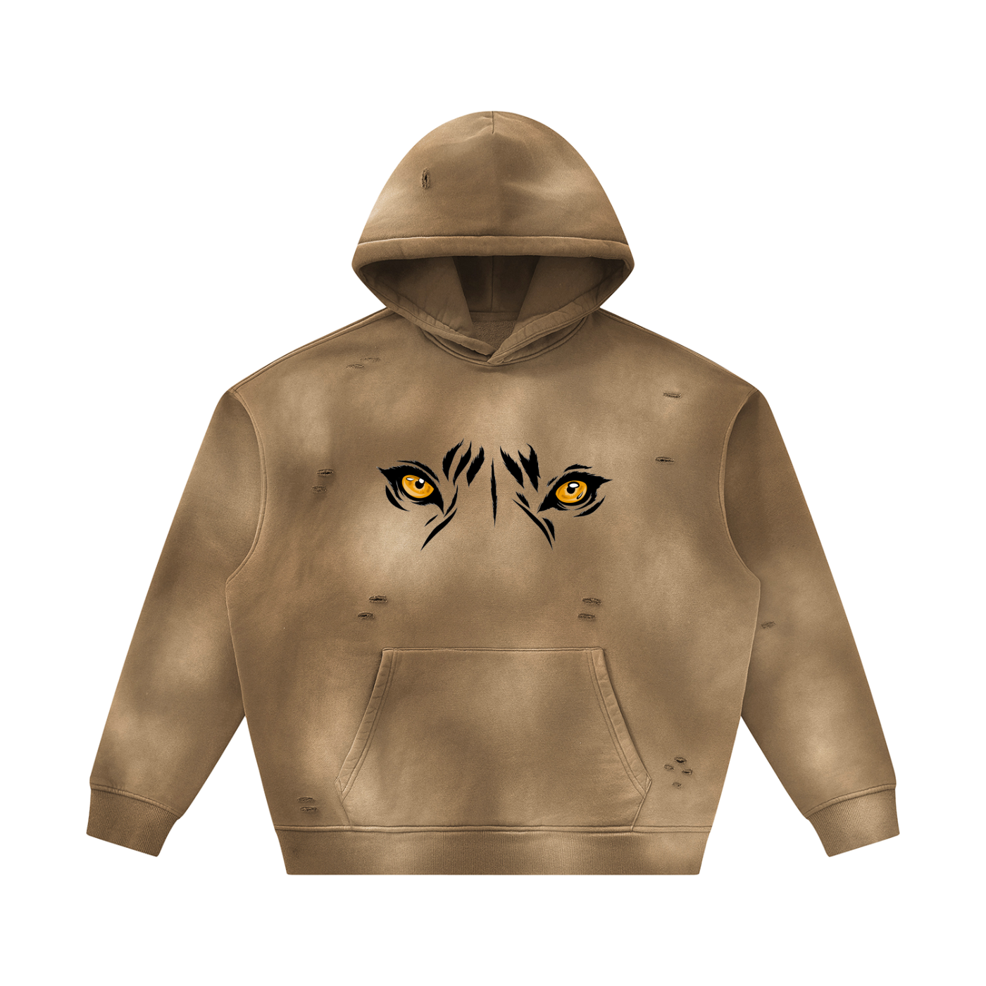 Unisex Sunfade Frayed Fleece Hoodie