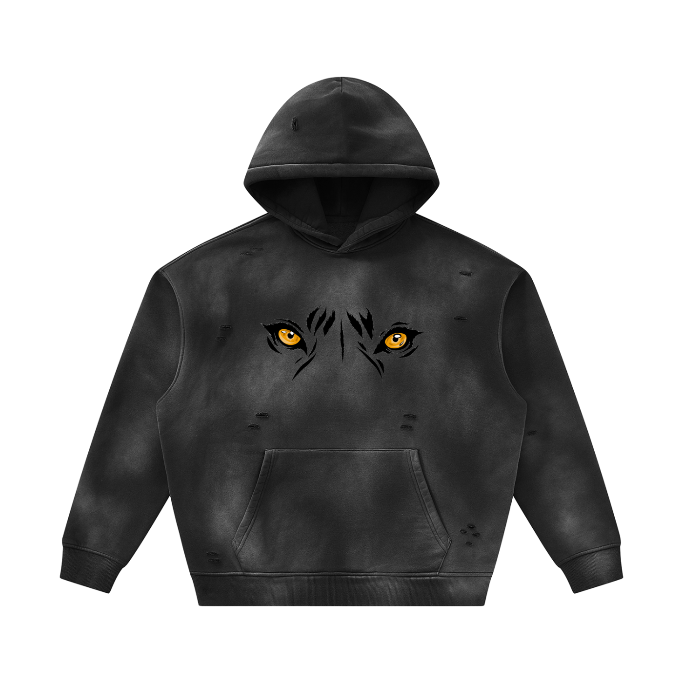 Unisex Sunfade Frayed Fleece Hoodie