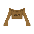 Women's Off-the-Shoulder Bell Sleeve Crop T-Shirt