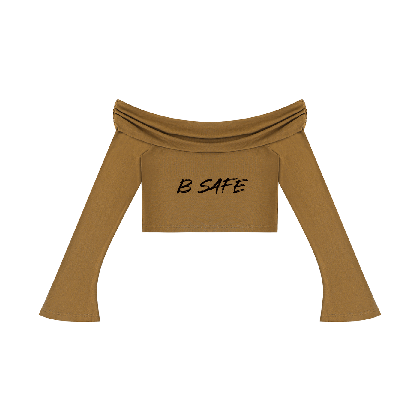 Women's Off-the-Shoulder Bell Sleeve Crop T-Shirt