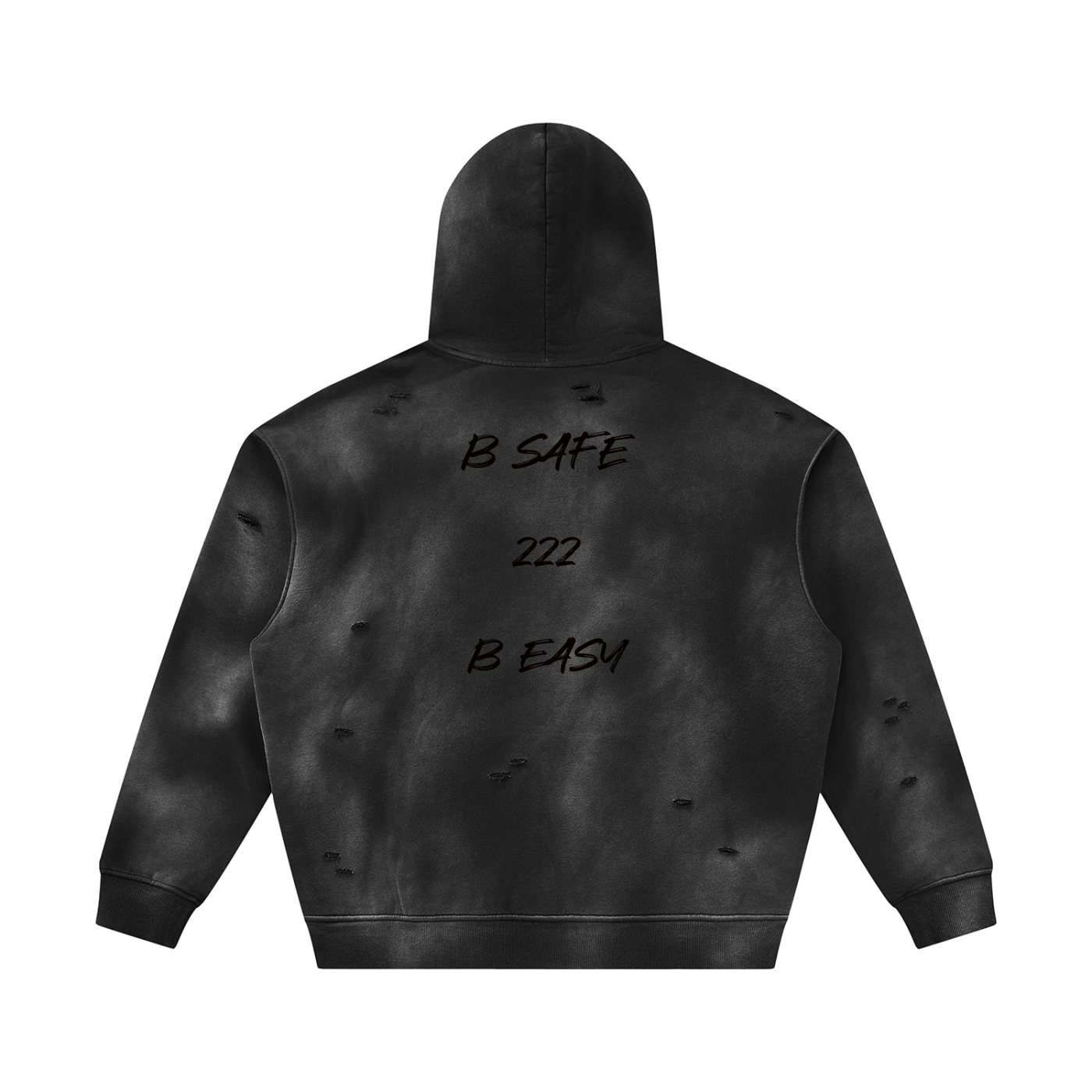 Unisex Sunfade Frayed Fleece Hoodie