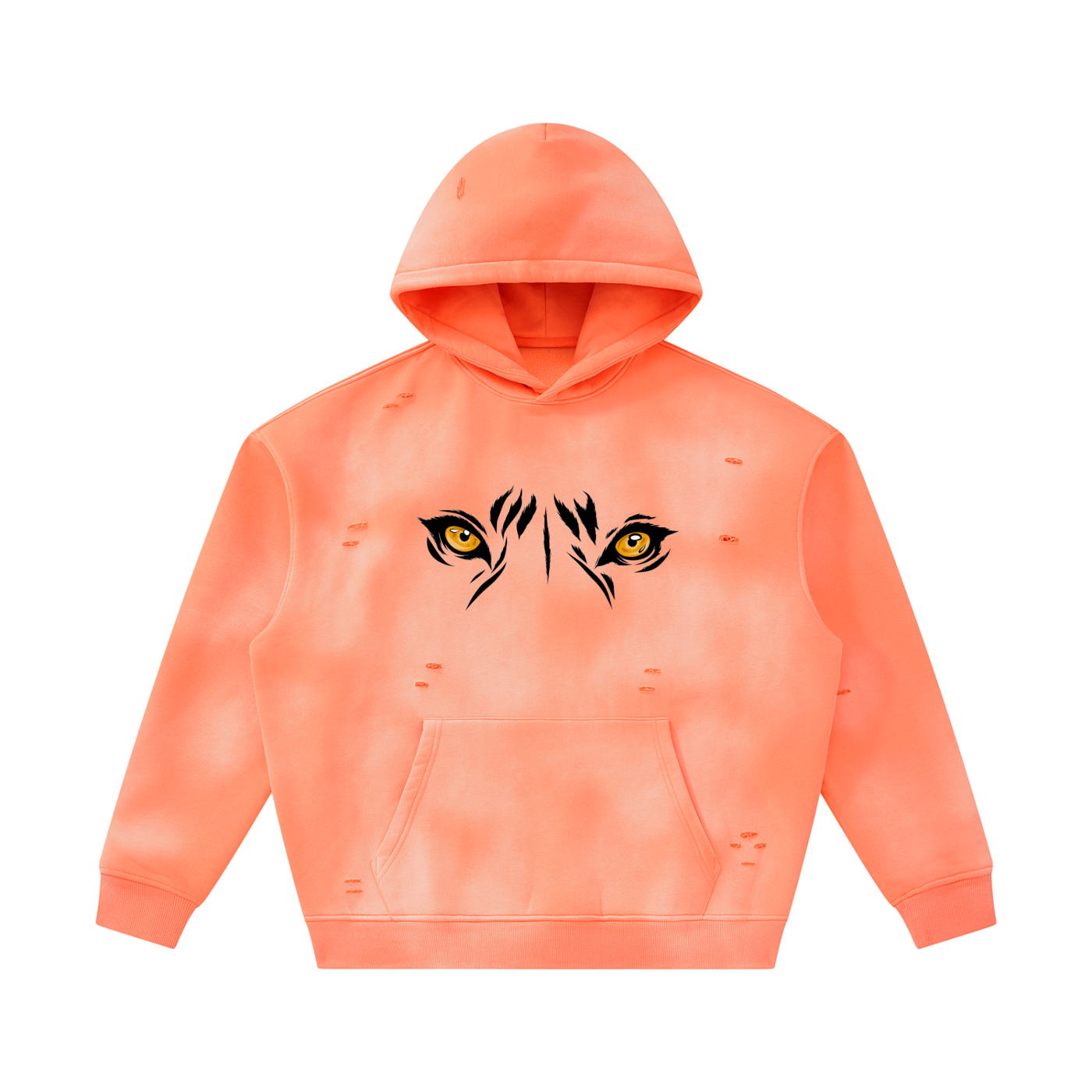 Unisex Sunfade Frayed Fleece Hoodie