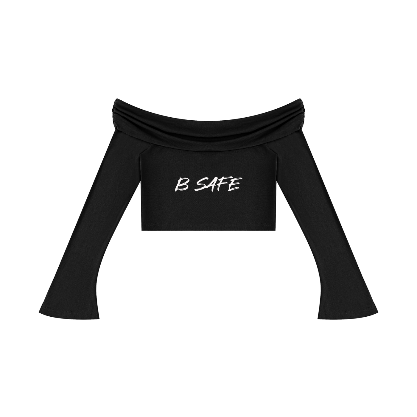 Women's Off-the-Shoulder Bell Sleeve Crop T-Shirt
