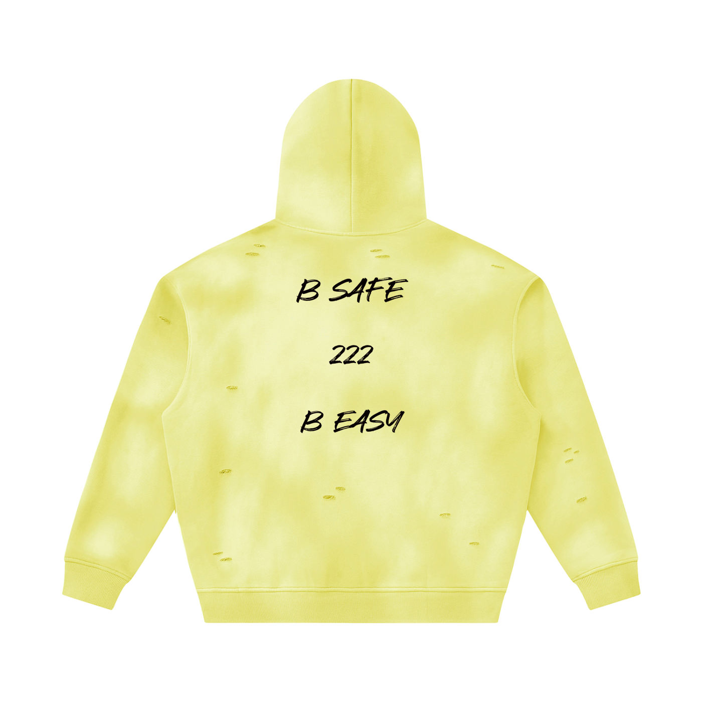 Unisex Sunfade Frayed Fleece Hoodie