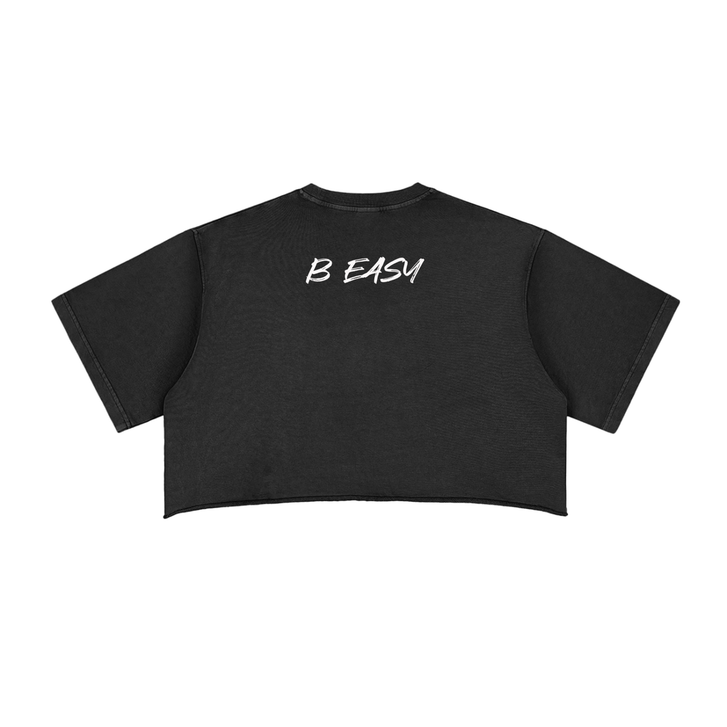 Snow Washed Raw Edge Crop Top
